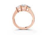 Rose gold Three-Stone Emerald Cut Diamond Ring with Channel Set Band and Four-Prong Setting_21