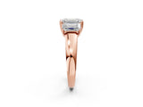 Rose gold Three-Stone Emerald Cut Diamond Ring with Channel Set Band and Four-Prong Setting_22