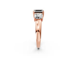 Rose gold Three-Stone Fancy Black Asscher Cut Cut Diamond Ring with Channel Set Band and Four-Prong Setting_2