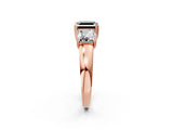 Rose gold Three-Stone Fancy Black Asscher Cut Cut Diamond Ring with Channel Set Band and Four-Prong Setting_26