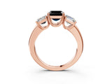 Rose gold Three-Stone Fancy Black Asscher Cut Cut Diamond Ring with Channel Set Band and Four-Prong Setting_27