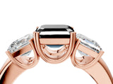 Rose gold Three-Stone Fancy Black Asscher Cut Cut Diamond Ring with Channel Set Band and Four-Prong Setting_28