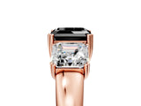 Rose gold Three-Stone Fancy Black Asscher Cut Cut Diamond Ring with Channel Set Band and Four-Prong Setting_29