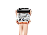 Rose gold Three-Stone Fancy Black Asscher Cut Cut Solitaire Ring with Classic Prong Setting_5