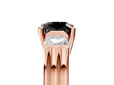 Rose gold Three-Stone Fancy Black Cushion Cut Cut Classic Band Prong Setting Ring_5