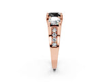 Rose gold Three-Stone Fancy Black Cushion Cut Cut Diamond Ring with Channel-Set Band and Four-Prong Setting_14