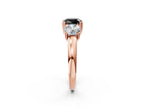 Rose gold Three-Stone Fancy Black Cushion Cut Cut Diamond Ring with Channel Set Band and Four-Prong Setting_2