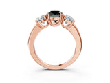 Rose gold Three-Stone Fancy Black Cushion Cut Cut Diamond Ring with Channel Set Band and Four-Prong Setting_27