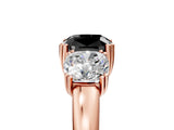 Rose gold Three-Stone Fancy Black Cushion Cut Cut Diamond Ring with Channel Set Band and Four-Prong Setting_29
