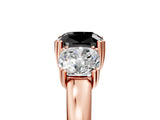 Rose gold Three-Stone Fancy Black Cushion Cut Cut Diamond Ring with Channel Set Band and Four-Prong Setting_5