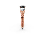 Rose gold Three-Stone Fancy Black Cushion Cut Cut Diamond Ring with Channel-Set Band and Prong Setting_14