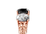 Rose gold Three-Stone Fancy Black Cushion Cut Cut Diamond Ring with Channel-Set Band and Prong Setting_17
