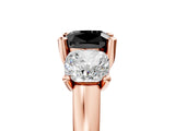 Rose gold Three-Stone Fancy Black Cushion Cut Cut Solitaire Ring with Classic Prong Setting_5