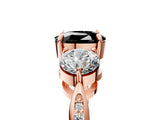 Rose gold Three-Stone Fancy Black Cushion Cut Diamond Channel Set Engagement Ring with Prong Setting_17