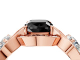 Rose gold Three-Stone Fancy Black Cushion Cut Diamond Wave Pave Band with Prong Setting_4