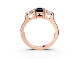 Rose gold Three-Stone Fancy Black Emerald Cut Cut Classic Band Prong Setting Ring_3