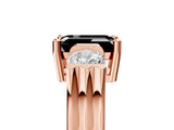 Rose gold Three-Stone Fancy Black Emerald Cut Cut Classic Band Prong Setting Ring_5