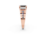 Rose gold Three-Stone Fancy Black Emerald Cut Cut Diamond Ring with Channel-Set Band and Four-Prong Setting_14