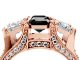 Rose gold Three-Stone Fancy Black Emerald Cut Cut Diamond Ring with Channel-Set Band and Four-Prong Setting_16