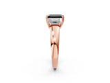 Rose gold Three-Stone Fancy Black Emerald Cut Cut Diamond Ring with Channel Set Band and Four-Prong Setting_2