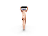 Rose gold Three-Stone Fancy Black Emerald Cut Cut Diamond Ring with Channel Set Band and Four-Prong Setting_26