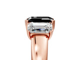 Rose gold Three-Stone Fancy Black Emerald Cut Cut Diamond Ring with Channel Set Band and Four-Prong Setting_29