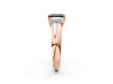 Rose gold Three-Stone Fancy Black Emerald Cut Cut Diamond Ring with Prong Setting and Classic Band_2