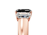 Rose gold Three-Stone Fancy Black Emerald Cut Cut Diamond Ring with Prong Setting and Classic Band_5