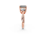 Rose gold Three-Stone Fancy Black Emerald Cut Diamond Channel Set Engagement Ring with Prong Setting_14