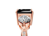 Rose gold Three-Stone Fancy Black Emerald Cut Diamond Channel Set Engagement Ring with Prong Setting_17