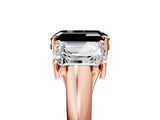 Rose gold Three-Stone Fancy Black Emerald Cut Diamond Engagement Ring with Prong Setting_8