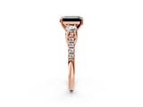 Rose gold Three-Stone Fancy Black Emerald Cut Diamond Pavé Band with Four-Prong Setting_2