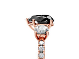 Rose gold Three-Stone Fancy Black Heart Cut Cut Diamond Pavé Band with Prong Setting_23