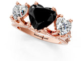 Rose gold Three-Stone Fancy Black Heart Cut Cut Diamond Ring with Channel-Set Band and Four-Prong Setting_13