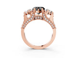 Rose gold Three-Stone Fancy Black Heart Cut Cut Diamond Ring with Channel-Set Band and Four-Prong Setting_15