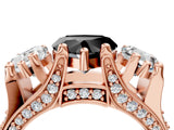 Rose gold Three-Stone Fancy Black Heart Cut Cut Diamond Ring with Channel-Set Band and Four-Prong Setting_16