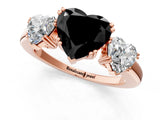 Rose gold Three-Stone Fancy Black Heart Cut Cut Diamond Ring with Channel Set Band and Four-Prong Setting_25