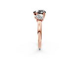 Rose gold Three-Stone Fancy Black Heart Cut Cut Diamond Ring with Channel Set Band and Four-Prong Setting_26