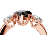 Rose gold Three-Stone Fancy Black Heart Cut Cut Diamond Ring with Channel Set Band and Four-Prong Setting_28