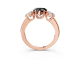 Rose gold Three-Stone Fancy Black Heart Cut Cut Diamond Ring with Channel Set Band and Four-Prong Setting_3
