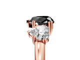 Rose gold Three-Stone Fancy Black Heart Cut Cut Diamond Ring with Channel Set Band and Four-Prong Setting_5