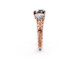 Rose gold Three-Stone Fancy Black Heart Cut Cut Diamond Ring with Channel-Set Band and Prong Setting_2