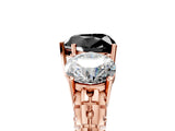 Rose gold Three-Stone Fancy Black Heart Cut Cut Diamond Ring with Channel-Set Band and Prong Setting_5