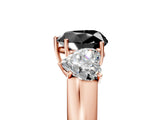 Rose gold Three-Stone Fancy Black Heart Cut Cut Diamond Ring with Prong Setting and Classic Band_5