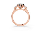 Rose gold Three-Stone Fancy Black Heart Cut Cut Solitaire Ring with Classic Prong Setting_3