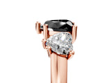 Rose gold Three-Stone Fancy Black Heart Cut Cut Solitaire Ring with Classic Prong Setting_5