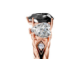 Rose gold Three-Stone Fancy Black Heart Cut Diamond Braided Band Ring with Four-Prong Setting_17