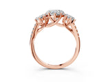Rose gold Three-Stone Fancy Black Heart Cut Diamond Ring with Pavé Band and Prong Setting_39