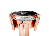Rose gold Three Stone Fancy Black Marquise Cut Cut Channel Set Diamond Ring_5