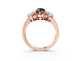 Rose gold Three-Stone Fancy Black Marquise Cut Cut Diamond Engagement Ring with Flat Band and Four-Prong Setting_15